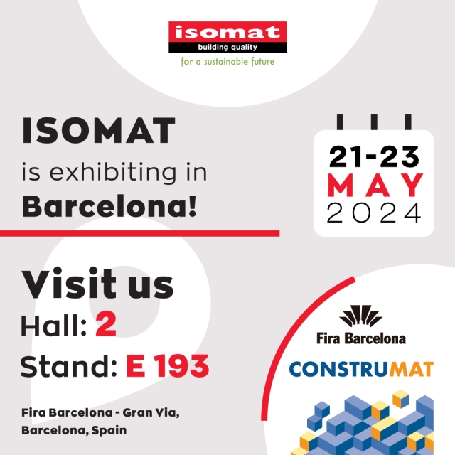 Η Isomat συμμετέχει γι’ άλλη μια χρονιά στην Construmat 2024