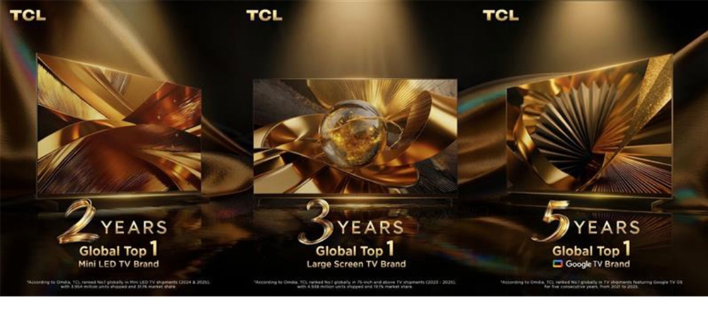 Η TCL επεκτείνει την ηγετική της θέση παγκοσμίως στην αγορά τηλεοράσεων για πέμπτη συνεχή χρονιά