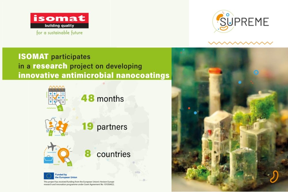 Η Ιsomat συμμετέχει στην ερευνητική κοινοπραξία «Supreme» για την ανάπτυξη  αντιμικροβιακών προϊόντων