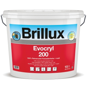 Αδιάβροχο χρώμα προσόψεων, διαπνέον, φωτοκαταλυτικά αυτοκαθαριζόμενο Brillux Evocryl 200