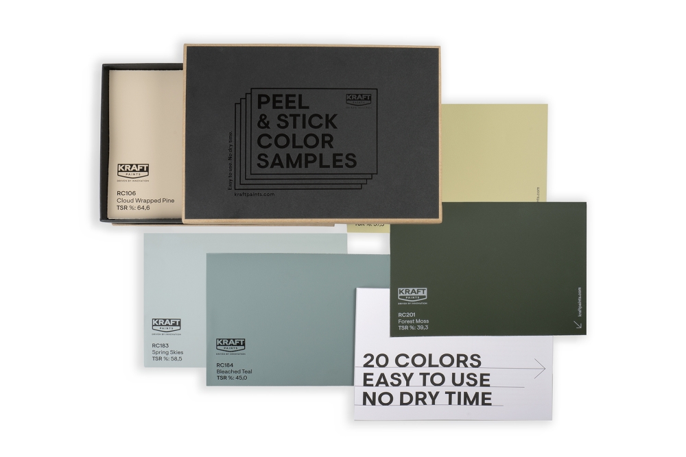 H Kraft Paints καινοτομεί με τα νέα δείγματα χρωμάτων Peel &amp; Stick