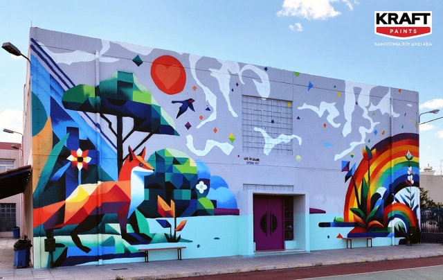 Η KRAFT Paints έδωσε το χρώμα σε τοιχογραφία της UrbanAct, με τη συμμετοχή του καλλιτέχνη Life In Colour