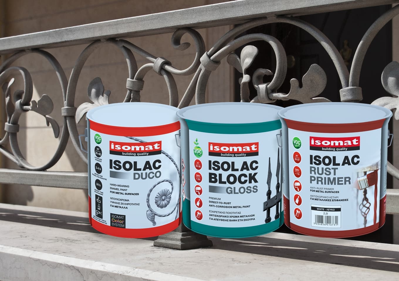 ISOLAC-DUCO GLOSS, ISOLAC-DUCO SATIN, ISOLAC-RUST PRIMER, ISOLAC-BLOCK GLOSS