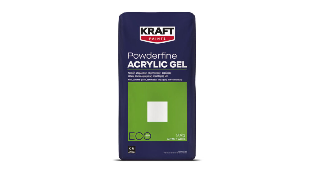 PowderFine Acrylic Gel Eco:Λευκός, υπέρλεπτος, ακρυλικός στόκος σπατουλαρίσματος, τεχνολογίας GEL