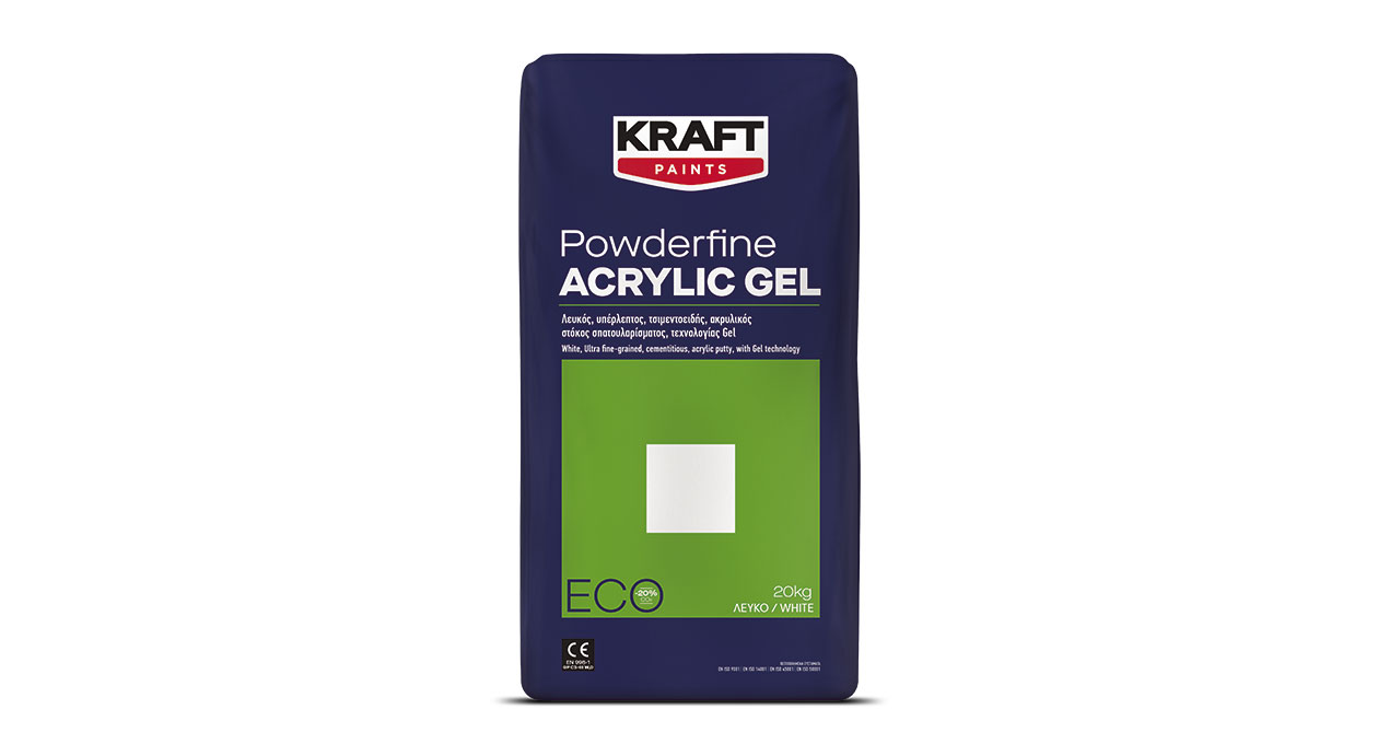 PowderFine Acrylic Gel Eco:Λευκός, υπέρλεπτος, ακρυλικός στόκος σπατουλαρίσματος, τεχνολογίας GEL